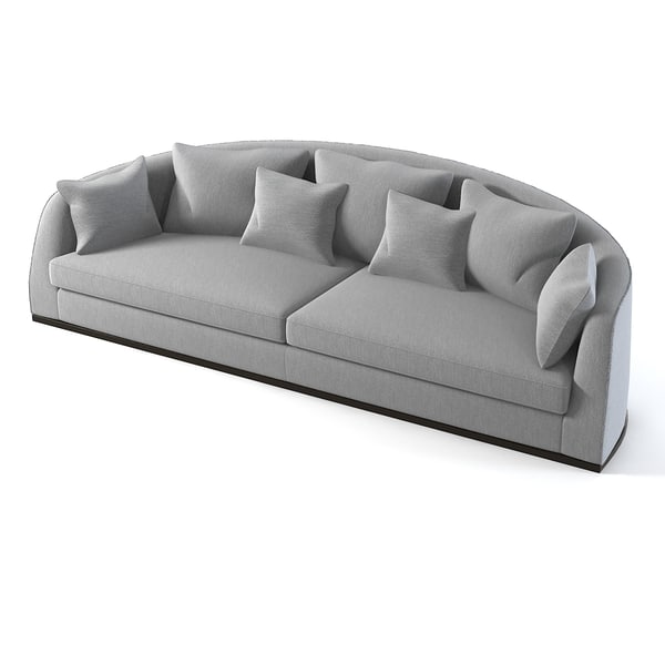 3d Model Curved Sofa Flexform, Curved Back Sofa