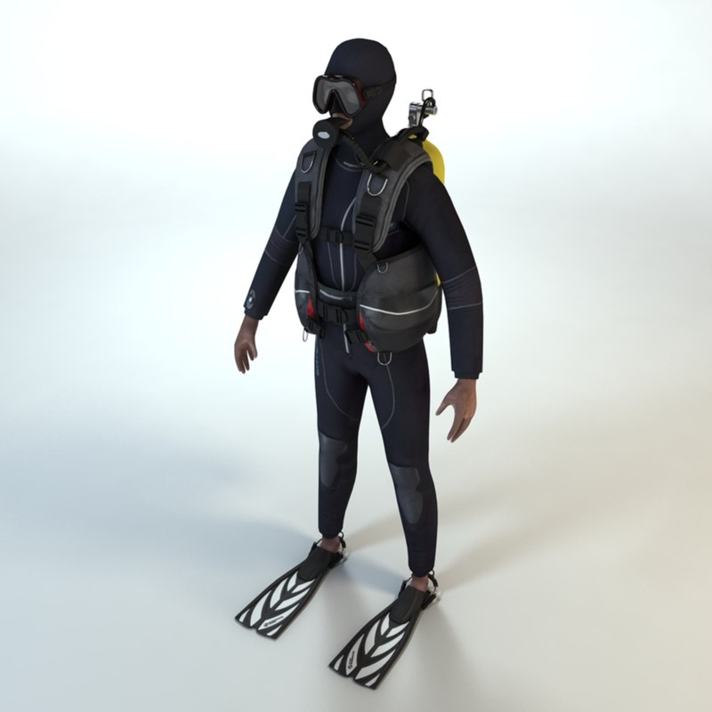 3d scuba diver model