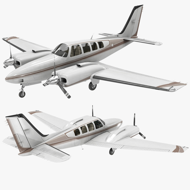 3d beechcraft baron 58 civil model