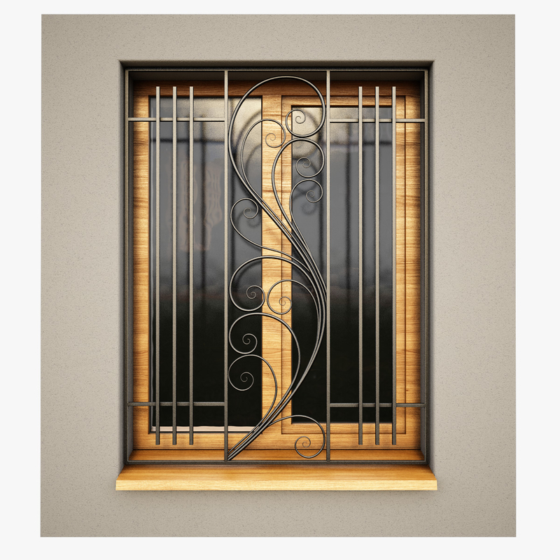 3d windows security bars model