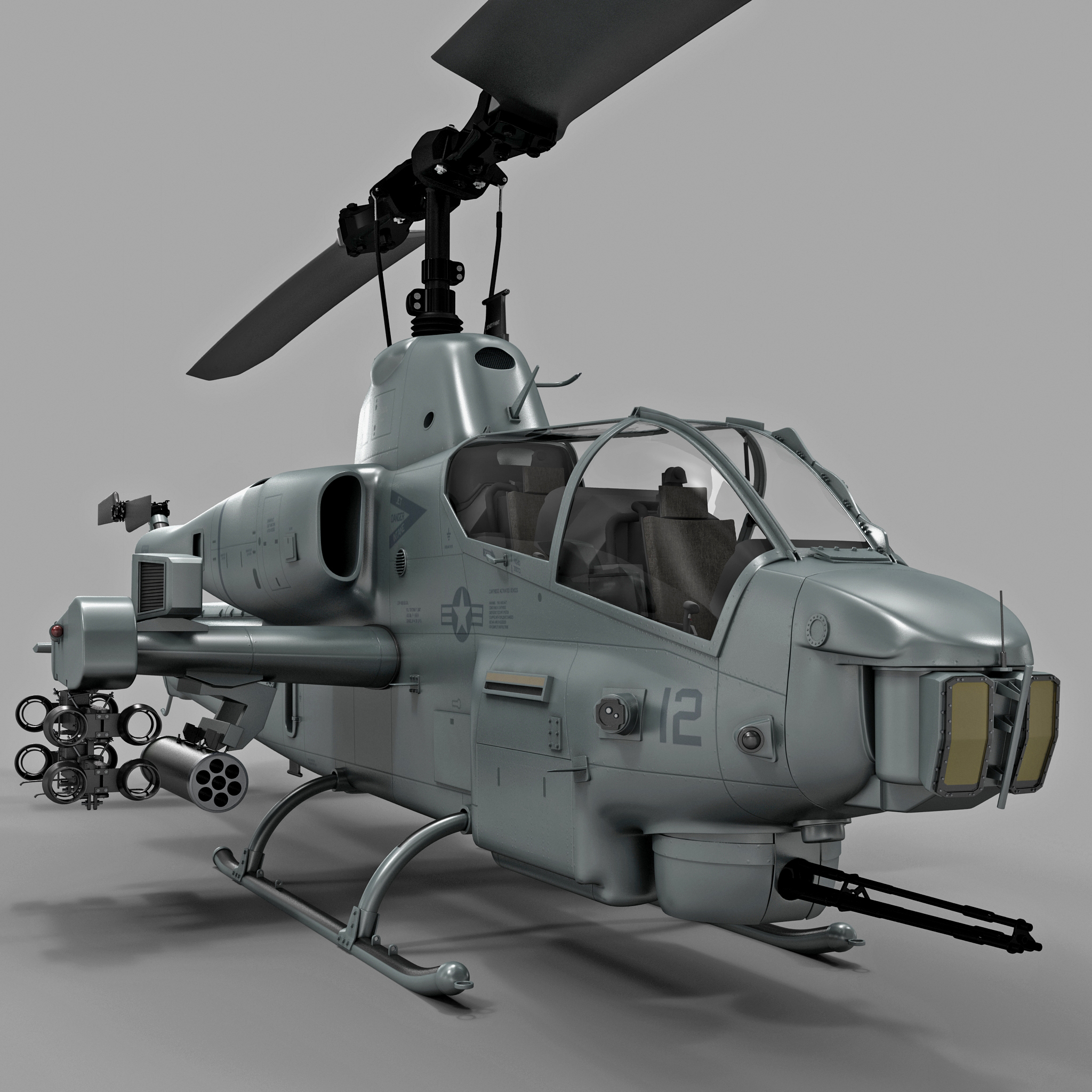 3d model of bell ah-1 supercobra