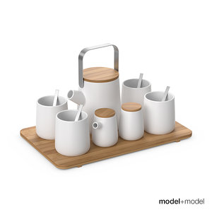 3d model kookii tea set