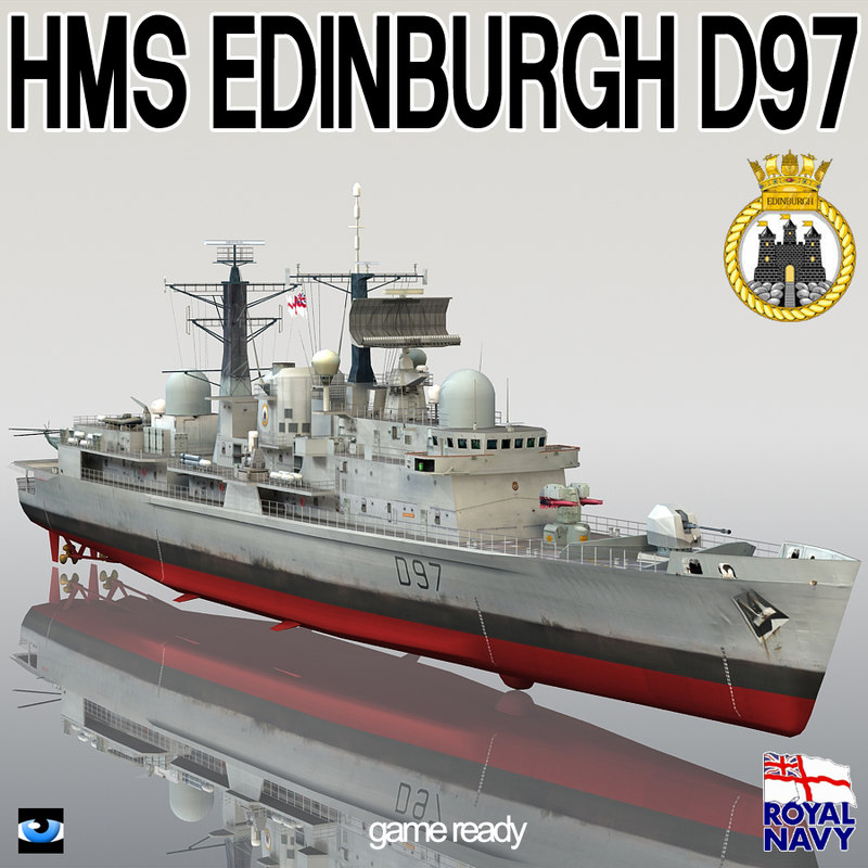hms edinburgh d97 type 3d model