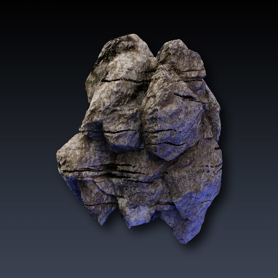 rock blocks faces cliffs 3d model