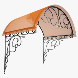 wrought iron awning 3d model