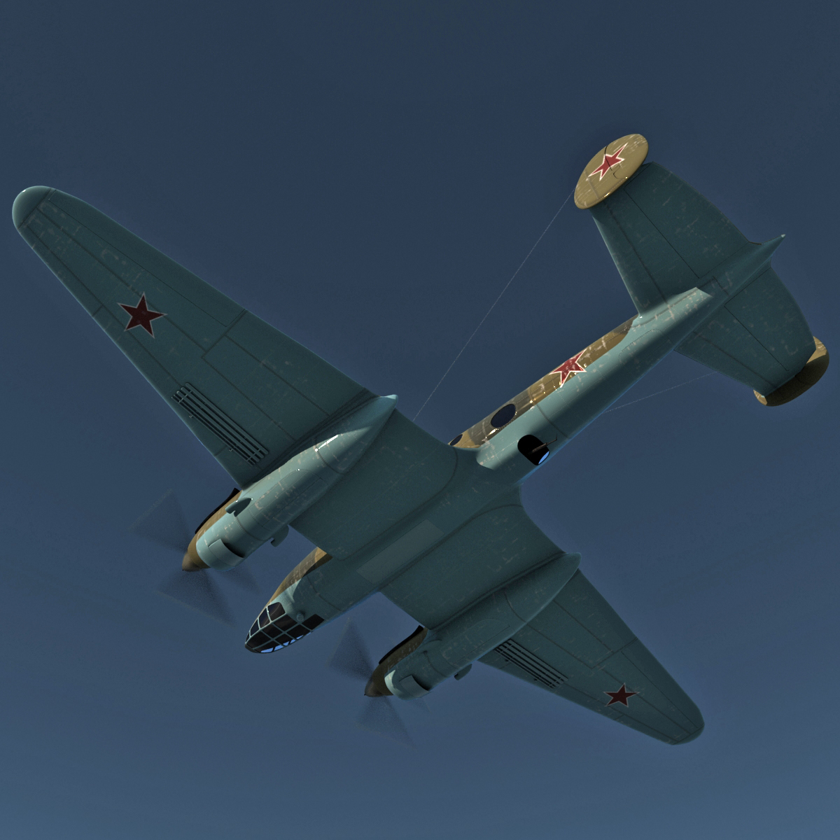 petlyakov pe-2i russian world war 3d model