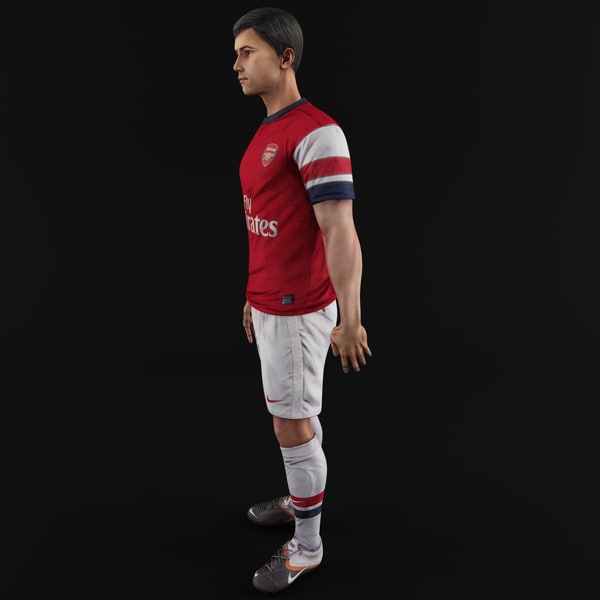 soccer player 3 rigged 3d model