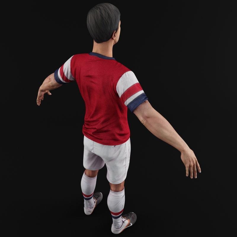 soccer player 3 rigged 3d model