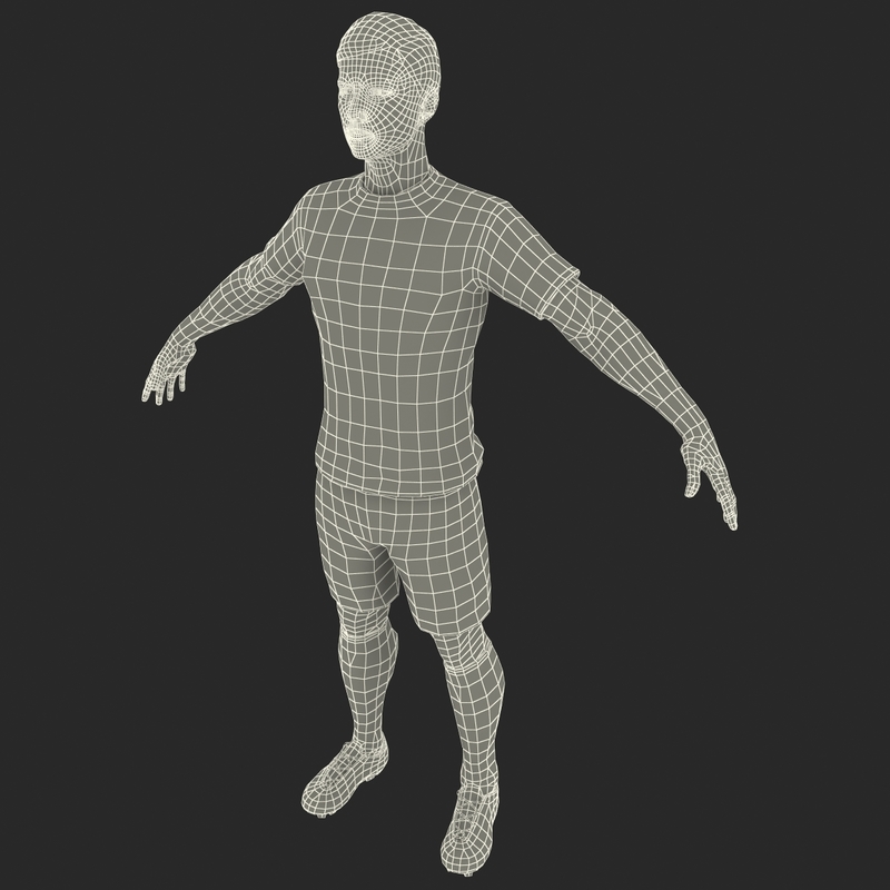 soccer player 3 rigged 3d model