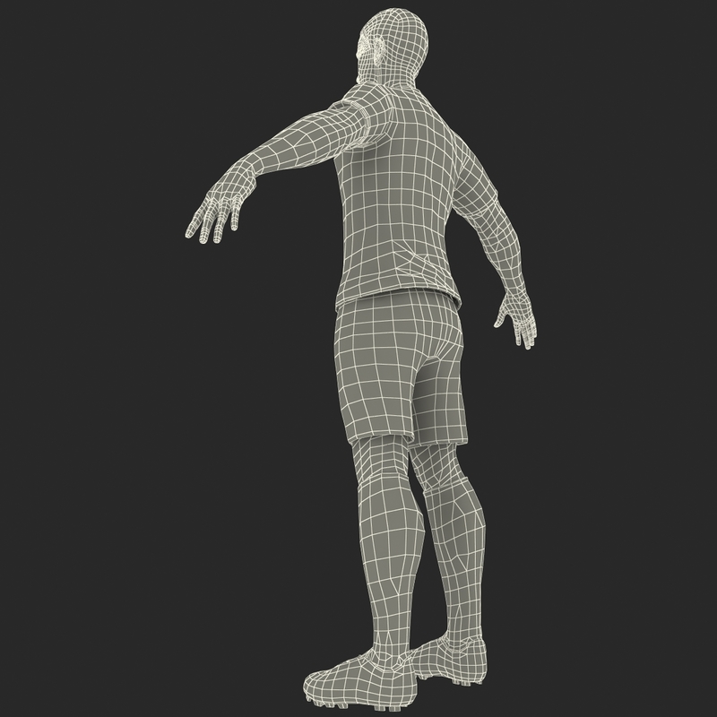 soccer player 3 rigged 3d model