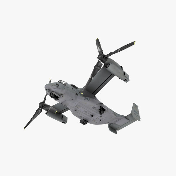 3d military tiltrotor aircraft mv-22 model