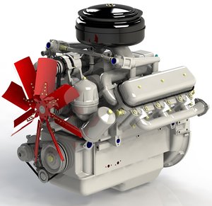 3d max diesel engine yamz-236