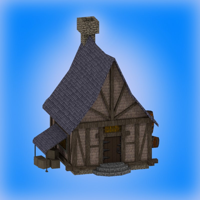 3d medieval fantasy home house model