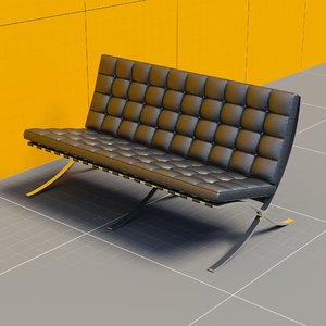 3d couch mies van der rohe model