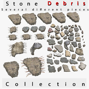 3d model debris stone rock