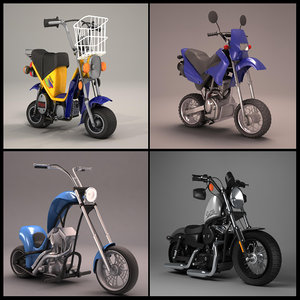 cartoon motorcycles 3d model