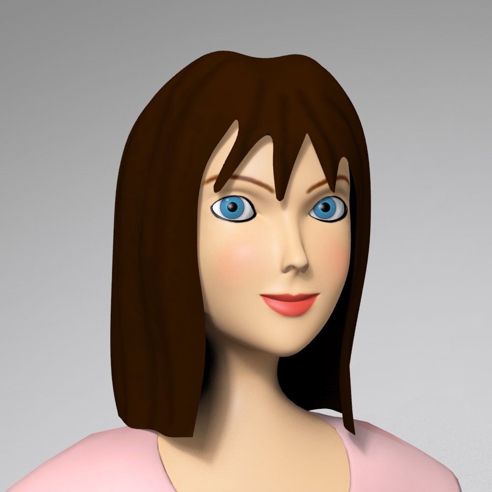 3ds max character cartoon woman rigged