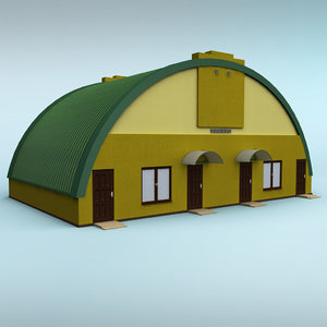 3d rounded building model