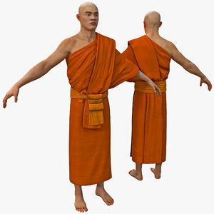 3d model buddhist monk