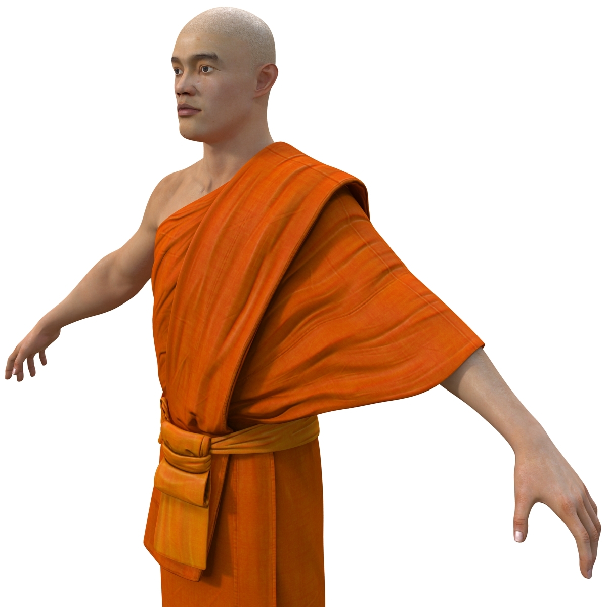 3d model buddhist monk