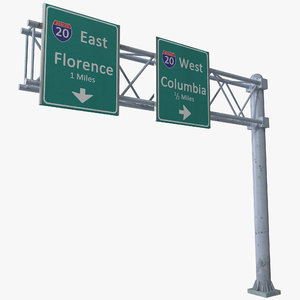 highway signage 2 3d model