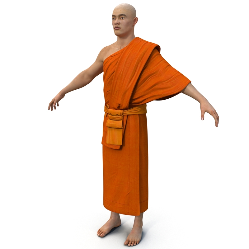 3d model buddhist monk