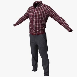 male casual clothes 3d 3ds