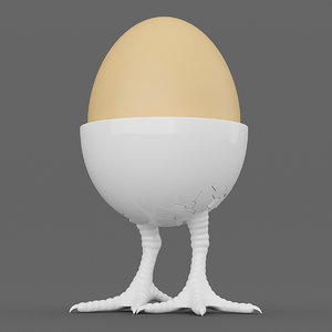 egg cup chicken legs 3d model