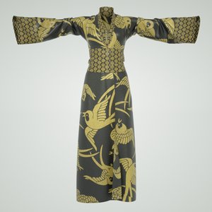 3d model cloth japanese kimono