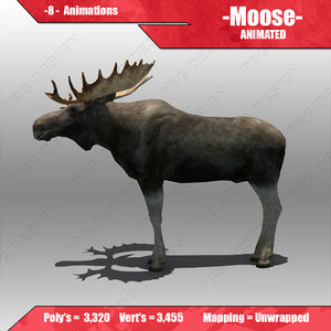 3d moose animations model