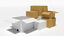 industrial racks cardboard boxes 3d blend