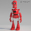 3d red robot