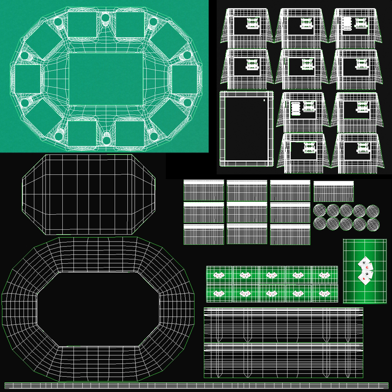automated poker table 3d model
