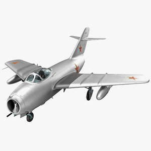 3d model jet fighter mig 15