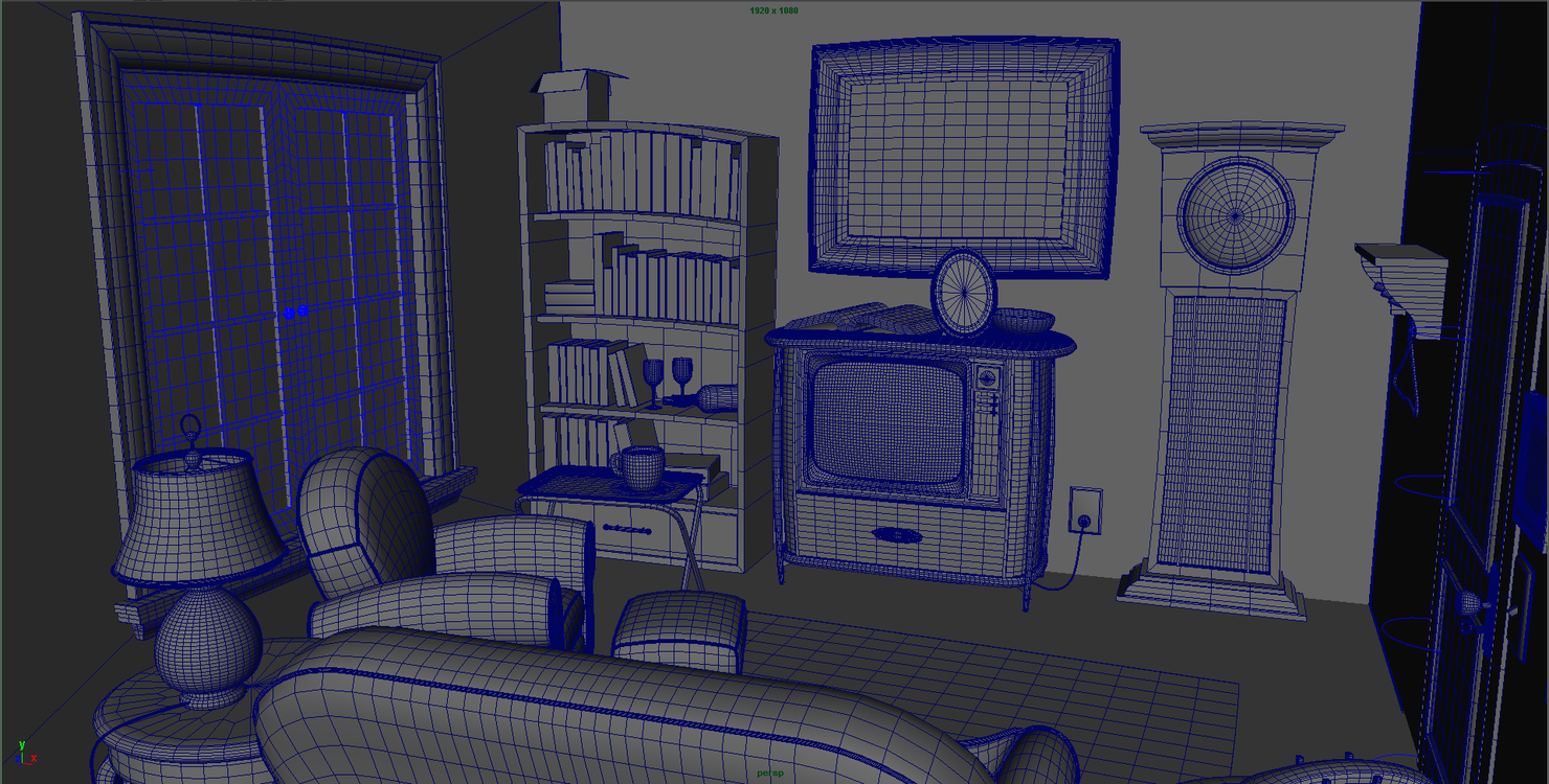 ma stylized cartoon room