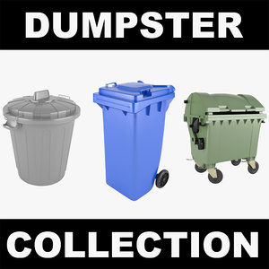 dumpster trashcan realistic 3d model
