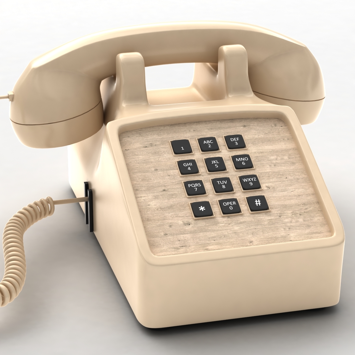 3d model traditional corded phone