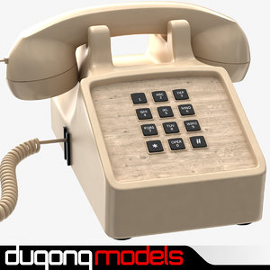 3d model traditional corded phone