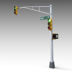 3ds traffic signal light street