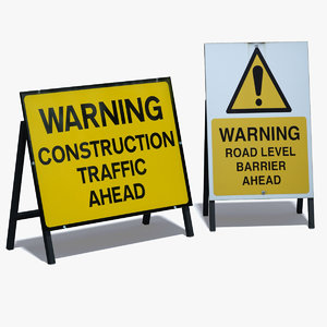 3ds max road warning signs