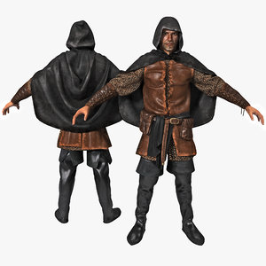 medieval thief rigged 3d model