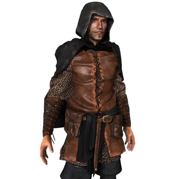 medieval thief rigged 3d model