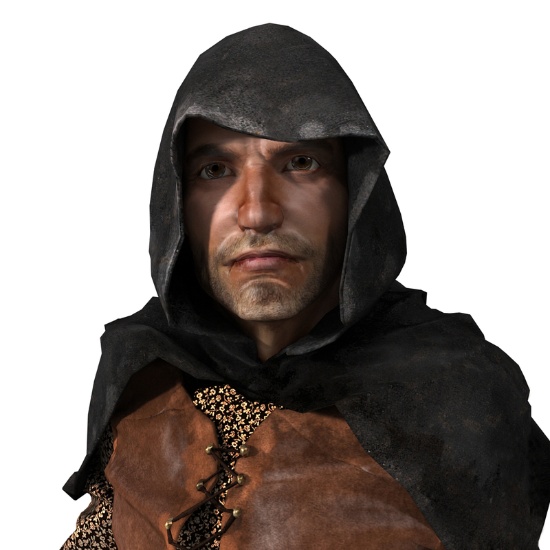 medieval thief rigged 3d model