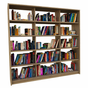 books bookcase 3d model