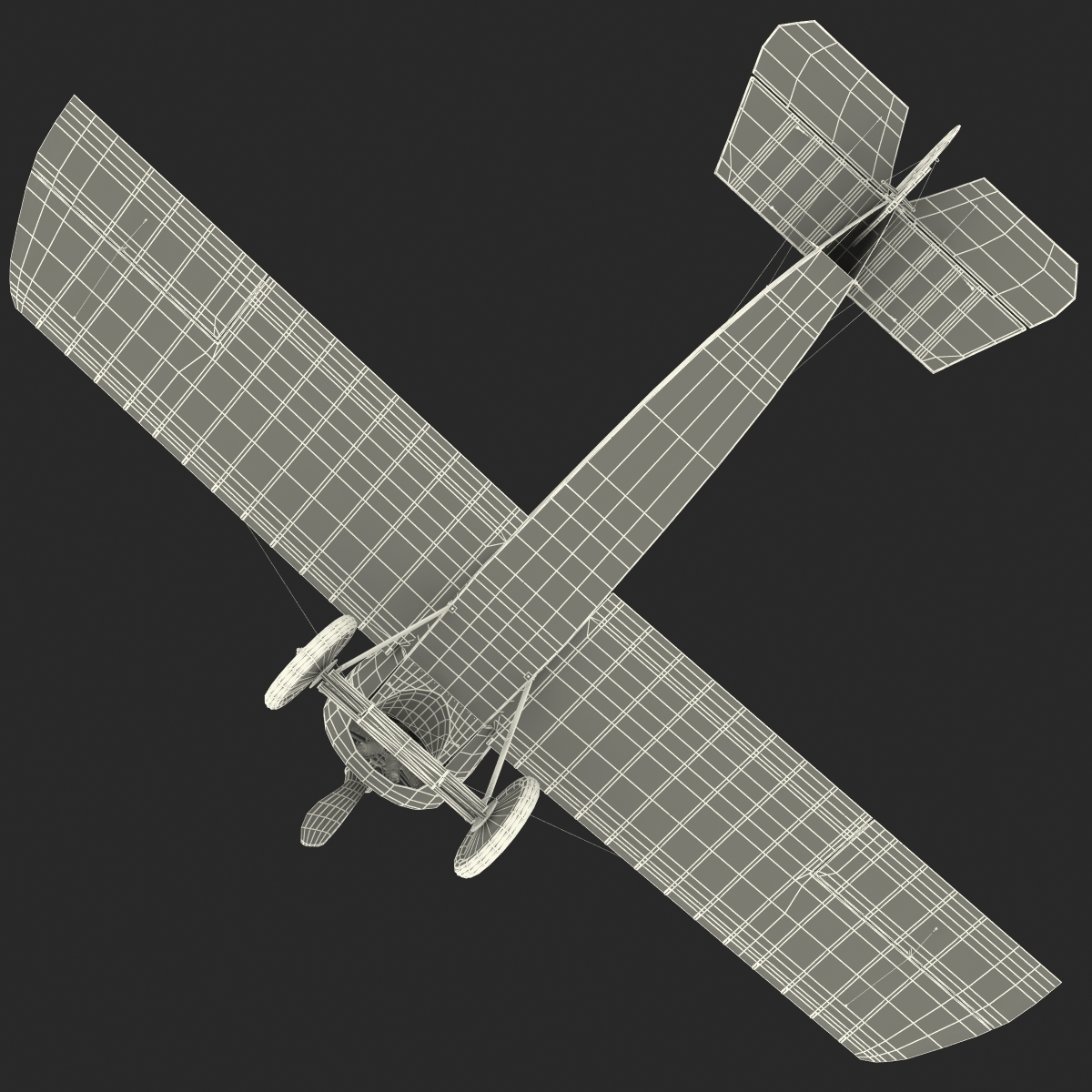 british wwi biplane fighter 3d model