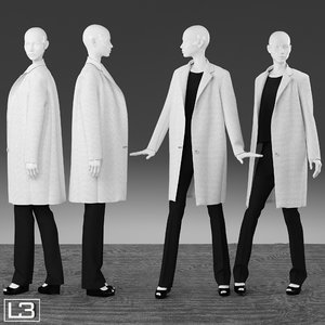 woman mannequin clothes 3d model