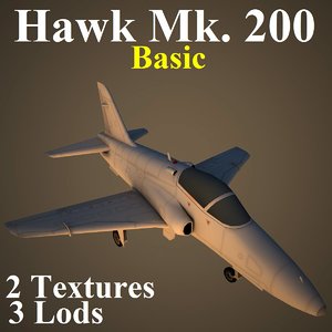 hawk 200 basic aircraft 3d model