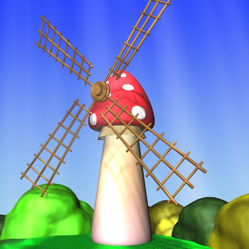 cartoon mushroom village 3d max