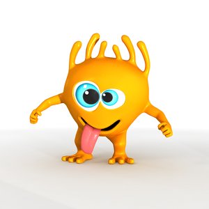 funny toon character 3d model