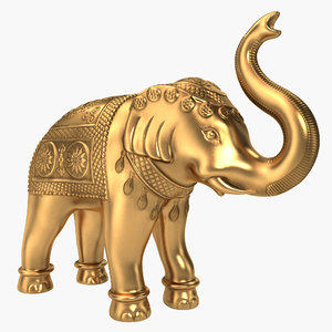 3d brass elephant statue